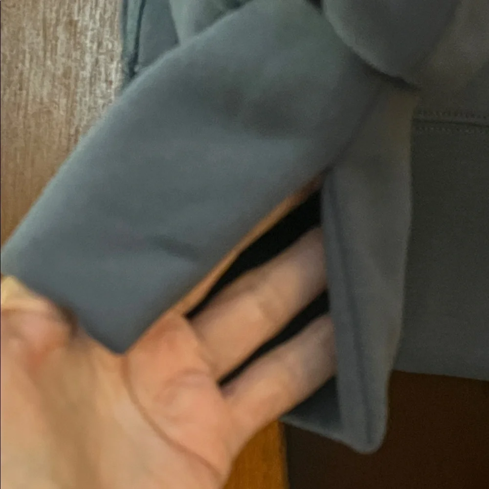 BiBi Marine Blue Chenille Love Crew Neck Sweatshirt  w/Seam Detail & Front Slits - Picture 10 of 10